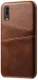 Huawei P30 Back Cover met Kunstlederen Coating Donkerbruin afbeelding 1