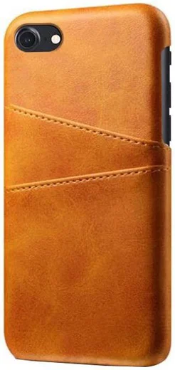 Apple iPhone SE 2020/2022 Back Cover Kunstlederen Coating Bruin afbeelding 1