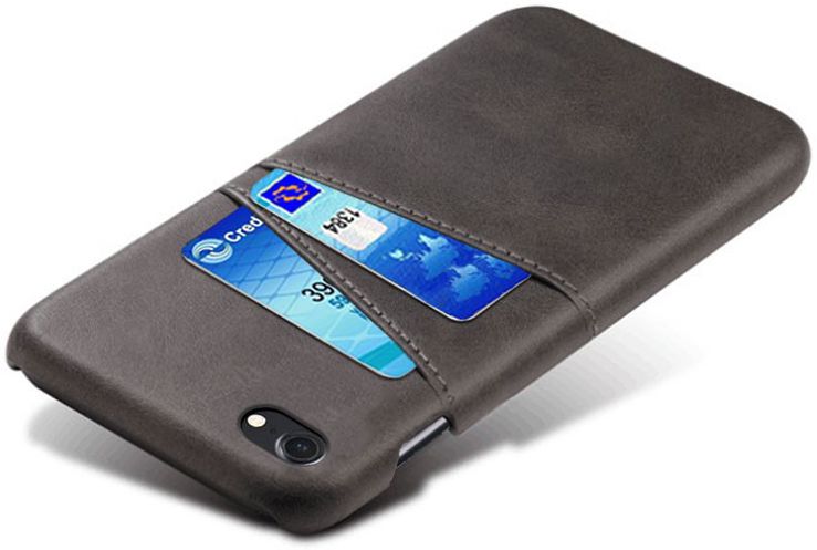 Apple iPhone SE 2020/2022 Back Cover Kunstlederen Coating Zwart afbeelding 2