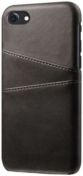 Apple iPhone SE 2020/2022 Back Cover Kunstlederen Coating Zwart afbeelding 1