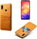 Xiaomi Redmi Note 7 Back Cover met Kunstlederen Coating Bruin afbeelding 3
