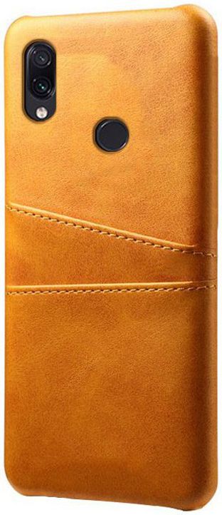 Xiaomi Redmi Note 7 Back Cover met Kunstlederen Coating Bruin afbeelding 1