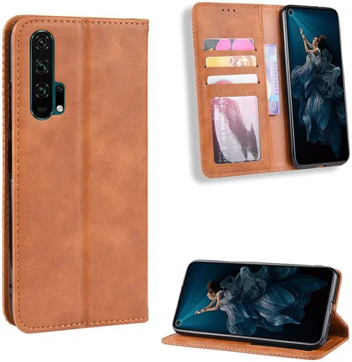 Honor 20 Pro Vintage Portemonnee Hoesje Bruin afbeelding 11