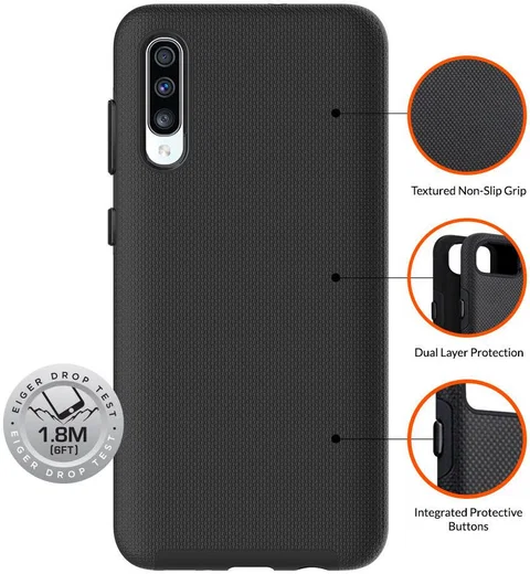Eiger North Case Hybride Back Cover Samsung Galaxy A50 Hoesje Zwart afbeelding 6