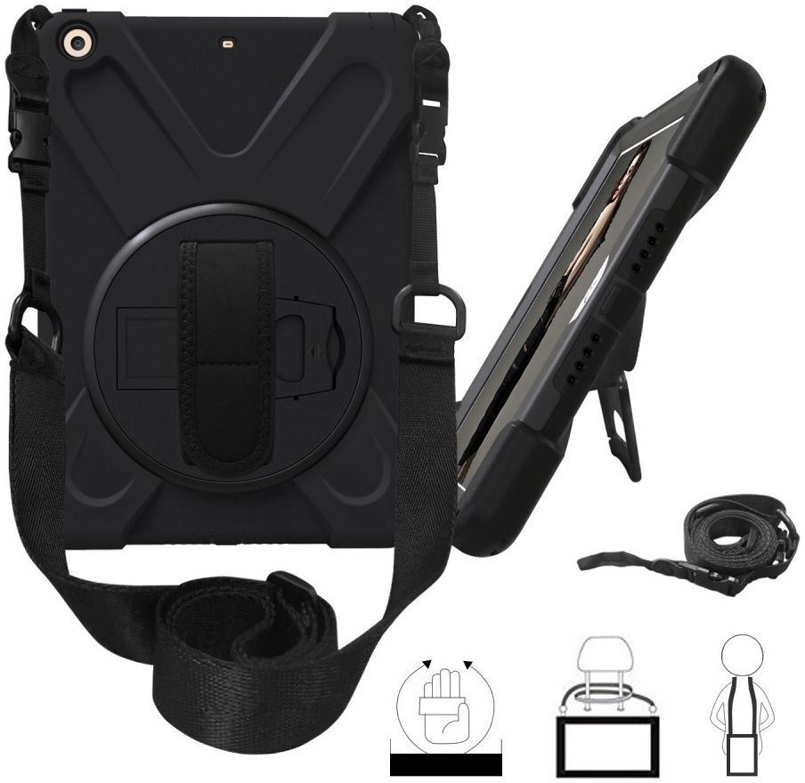 Apple iPad 2017 / 2018 / Air / Air 2 Hybride Hoes met Kickstand Zwart afbeelding 1