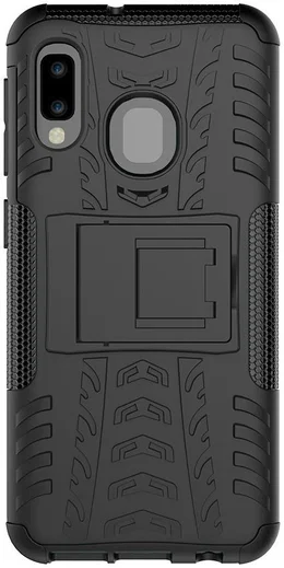 Samsung Galaxy A20e Robuust Hybride Hoesje Zwart afbeelding 3