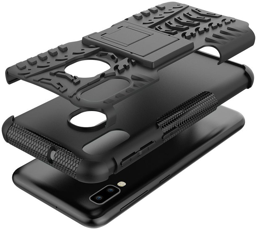 Samsung Galaxy A20e Robuust Hybride Hoesje Zwart afbeelding 6