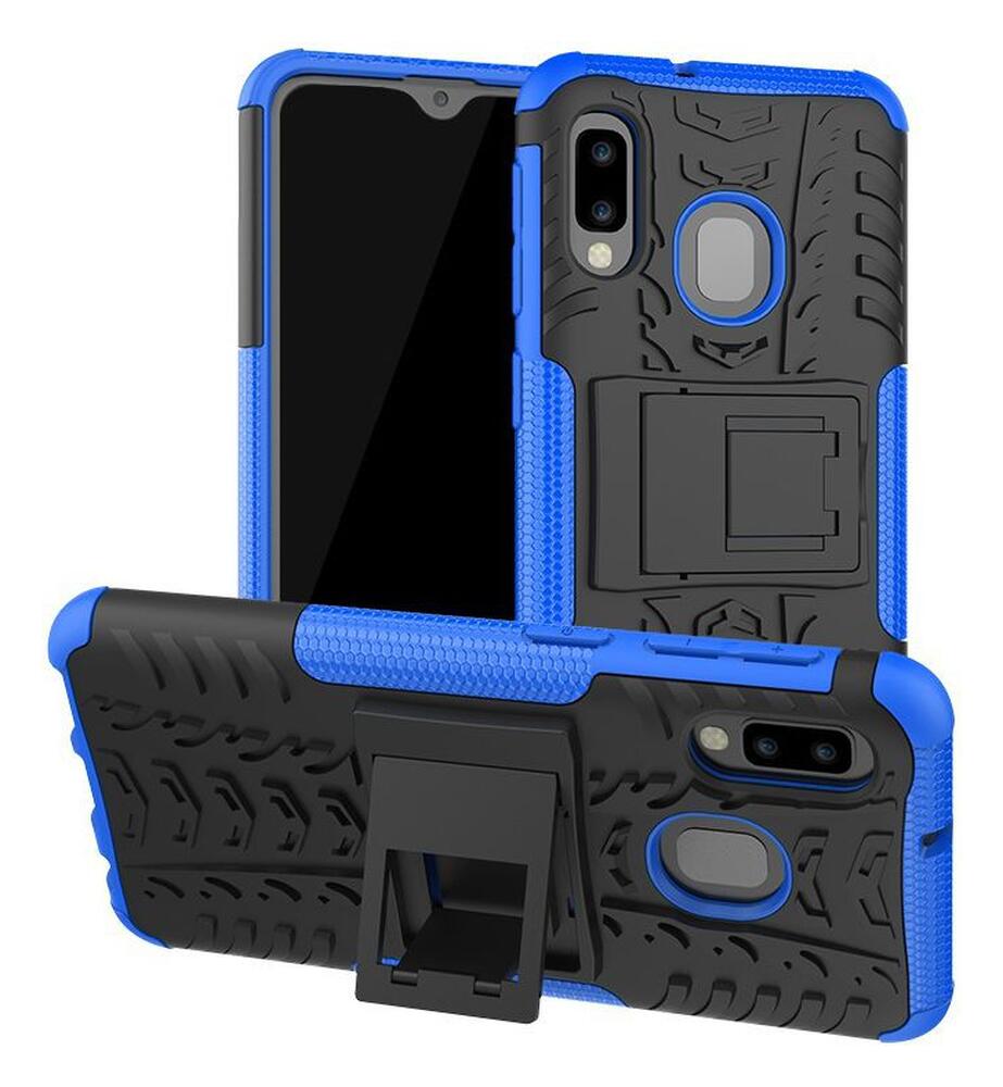 Samsung Galaxy A20e Robuust Hybride Hoesje Blauw afbeelding 1