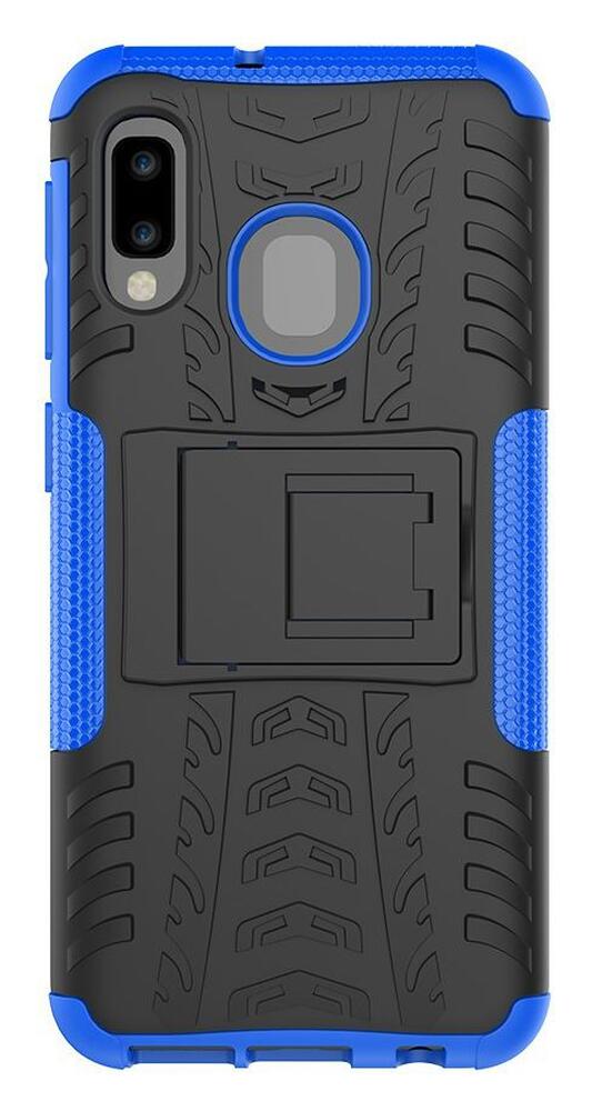 Samsung Galaxy A20e Robuust Hybride Hoesje Blauw afbeelding 3