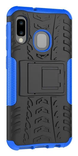 Samsung Galaxy A20e Robuust Hybride Hoesje Blauw afbeelding 8
