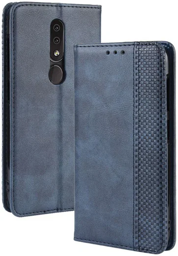 Nokia 4.2 Stijlvol Vintage Portemonnee Hoesje Blauw afbeelding 6