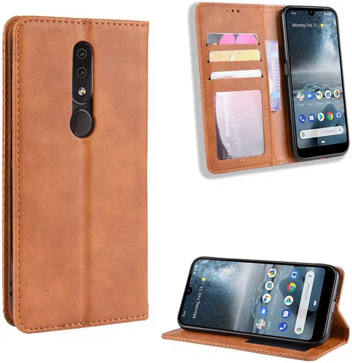 Nokia 4.2 Stijlvol Vintage Portemonnee Hoesje Bruin afbeelding 10