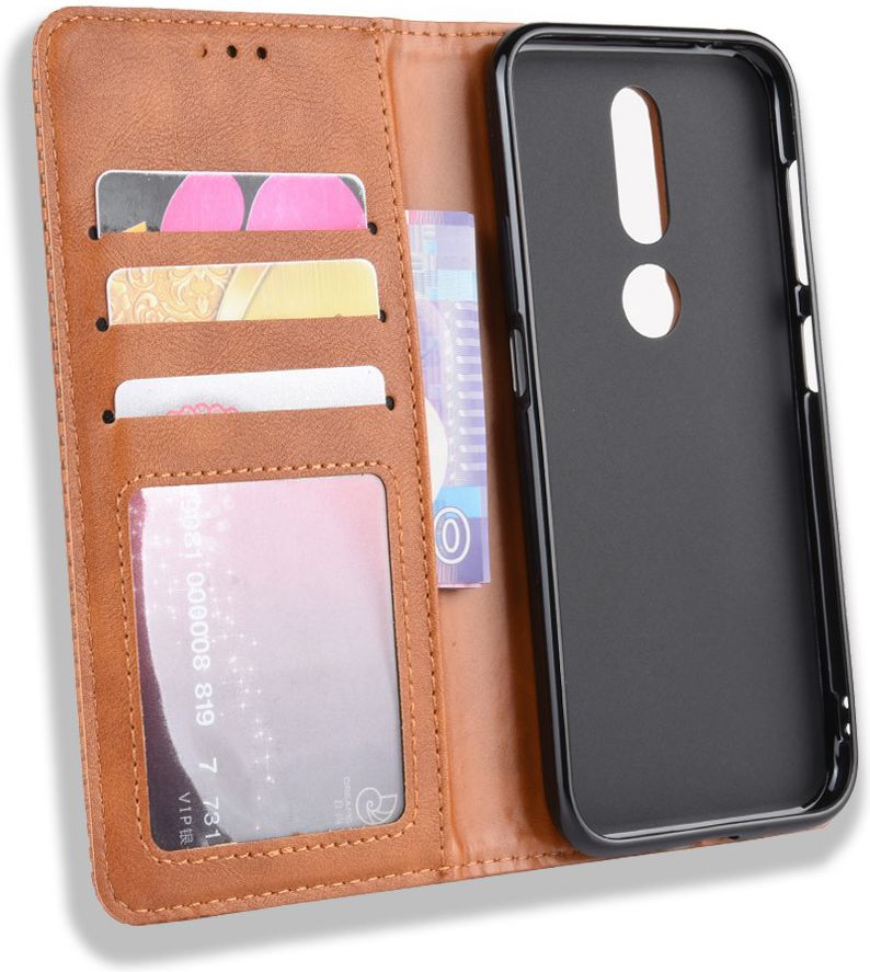 Nokia 4.2 Stijlvol Vintage Portemonnee Hoesje Bruin afbeelding 7