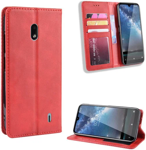 Nokia 2.2 Stijlvol Vintage Portemonnee Hoesje Rood afbeelding 8