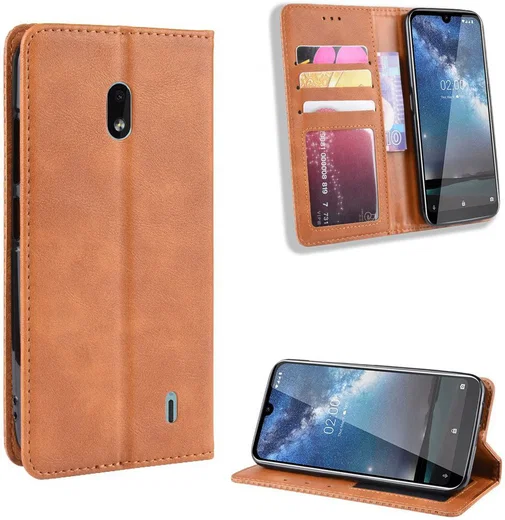 Nokia 2.2 Stijlvol Vintage Portemonnee Hoesje Bruin afbeelding 10