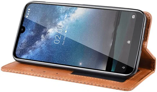 Nokia 2.2 Stijlvol Vintage Portemonnee Hoesje Bruin afbeelding 3