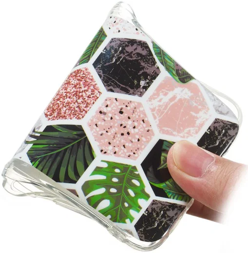 Samsung Galaxy A20E TPU Back Cover met Marmer Print Hexagon afbeelding 3