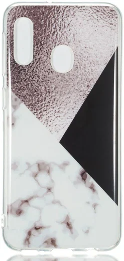 Samsung Galaxy A20E TPU Back Cover met Marmer Print Bruin afbeelding 1