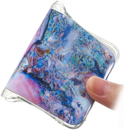 Samsung Galaxy A20E TPU Back Cover met Marmer Print Blauw afbeelding 3
