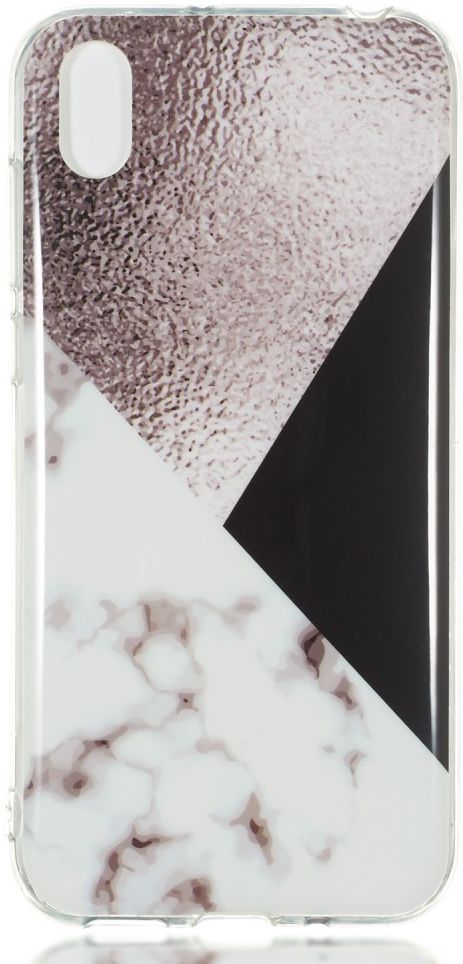 Huawei Y5 (2019) TPU Back Cover met Marmer Print Bruin afbeelding 1