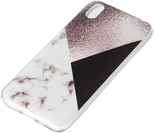 Huawei Y5 (2019) TPU Back Cover met Marmer Print Bruin afbeelding 2