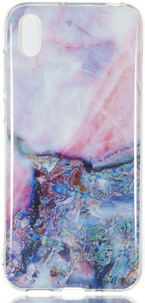 Huawei Y5 (2019) TPU Back Cover met Marmer Print Blauw afbeelding 1
