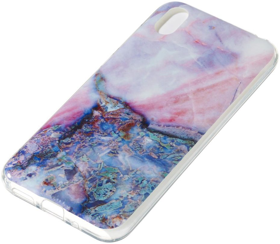 Huawei Y5 (2019) TPU Back Cover met Marmer Print Blauw afbeelding 2