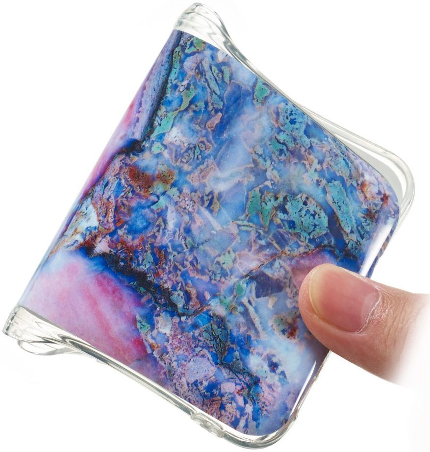 Huawei Y5 (2019) TPU Back Cover met Marmer Print Blauw afbeelding 3