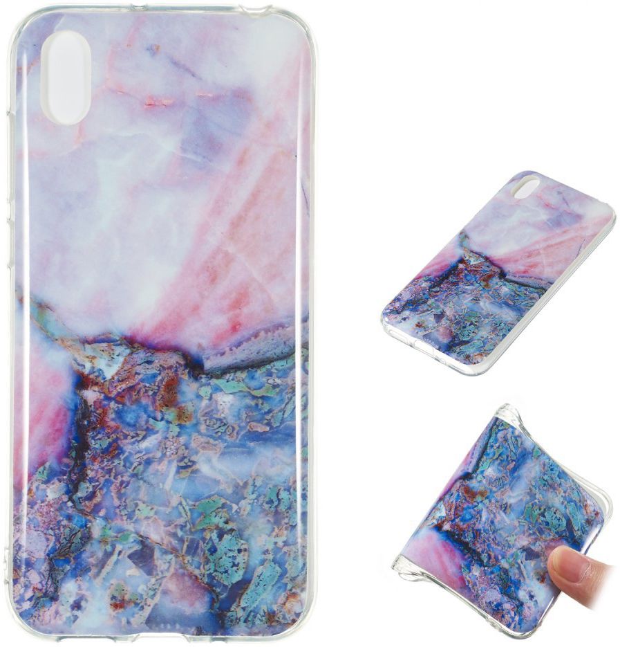 Huawei Y5 (2019) TPU Back Cover met Marmer Print Blauw afbeelding 5