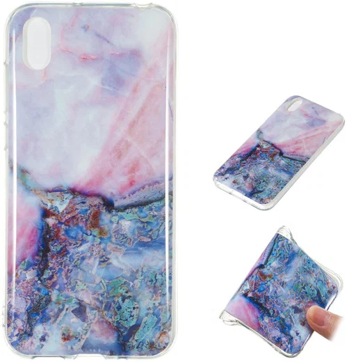 Huawei Y5 (2019) TPU Back Cover met Marmer Print Blauw afbeelding 5