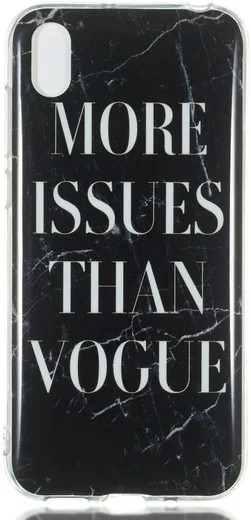 Huawei Y5 (2019) TPU Back Cover met Marmer Print Zwart afbeelding 1