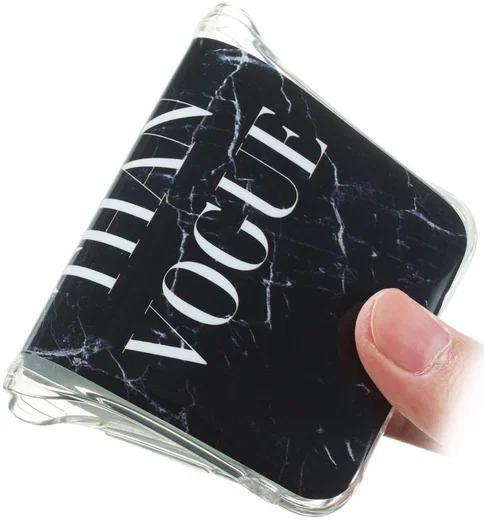 Huawei Y5 (2019) TPU Back Cover met Marmer Print Zwart afbeelding 3