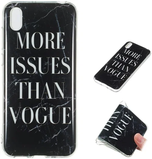 Huawei Y5 (2019) TPU Back Cover met Marmer Print Zwart afbeelding 5