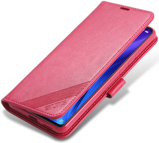 AZNS Xiaomi Mi 9T Portemonnee Stand Hoesje Rood afbeelding 1