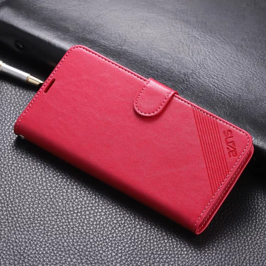 AZNS Xiaomi Mi 9T Portemonnee Stand Hoesje Rood afbeelding 7