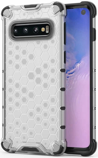 Samsung Galaxy S10 Hybride Honinggraat Hoesje Transparant afbeelding 1
