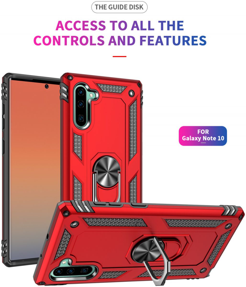 Samsung Galaxy Note 10 Hybride Hoesje met Kickstand Zwart afbeelding 10