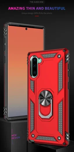 Samsung Galaxy Note 10 Hybride Hoesje met Kickstand Zwart afbeelding 11