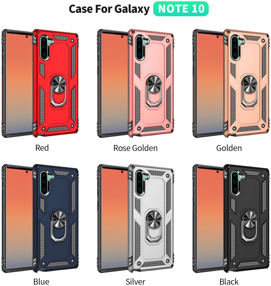 Samsung Galaxy Note 10 Hybride Hoesje met Kickstand Zwart afbeelding 13