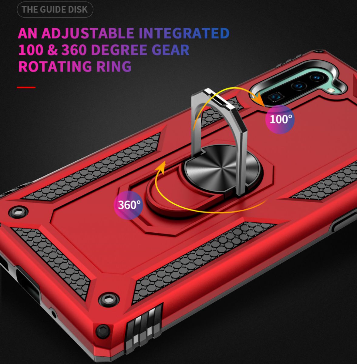 Samsung Galaxy Note 10 Hybride Hoesje met Kickstand Zwart afbeelding 2