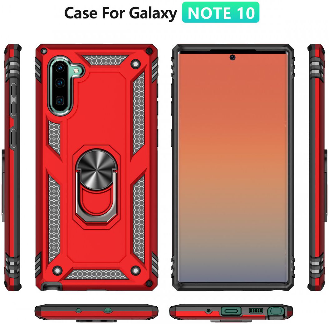 Samsung Galaxy Note 10 Hybride Hoesje met Kickstand Zwart afbeelding 3