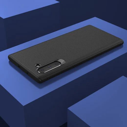 Samsung Galaxy Note 10 Twill Slim Texture Back Cover Zwart afbeelding 9