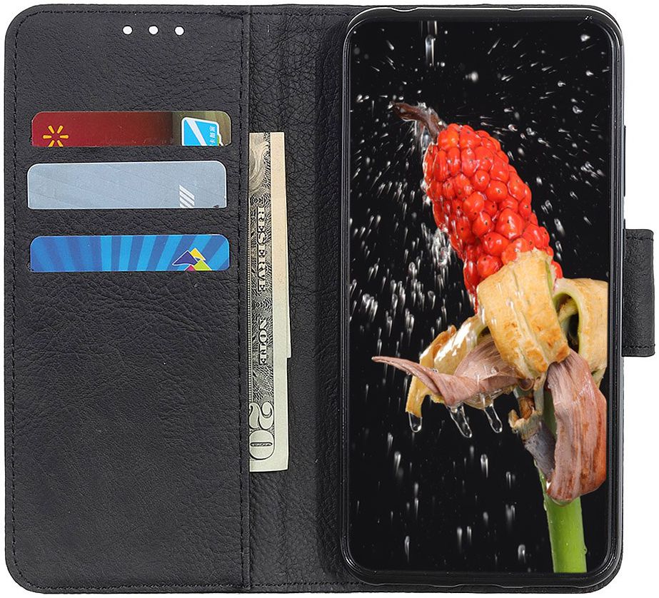 Samsung Galaxy Note 10 Plus Litchi Skin Portemonnee Hoesje Zwart afbeelding 1