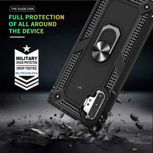 Samsung Galaxy Note 10 Plus Hybride Kickstand Hoesje Zwart afbeelding 6