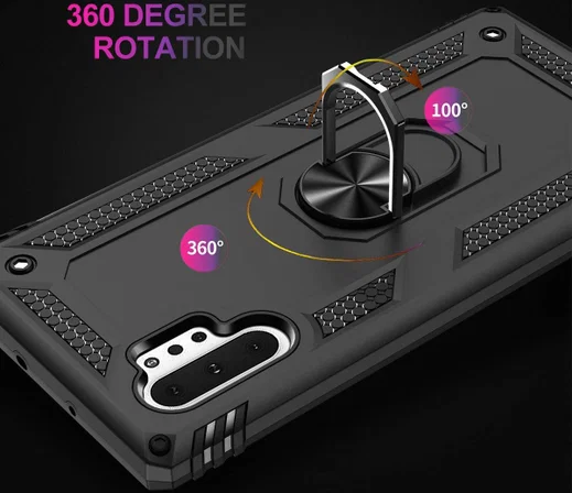 Samsung Galaxy Note 10 Plus Hybride Kickstand Hoesje Zwart afbeelding 7