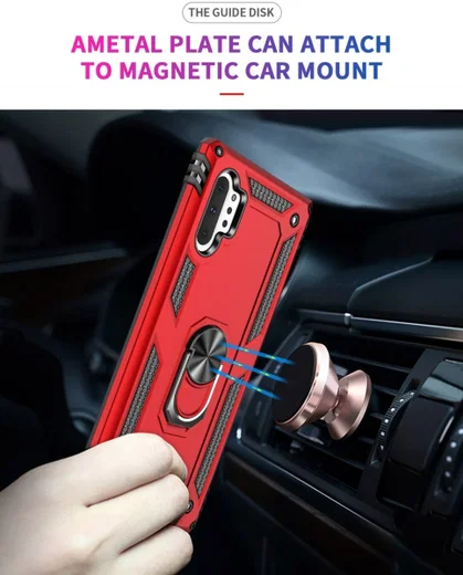 Samsung Galaxy Note 10 Plus Hybride Kickstand Hoesje Rood afbeelding 5