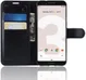 Google Pixel 3a Litchi Skin Leren Portemonnee Hoesje Zwart afbeelding 1