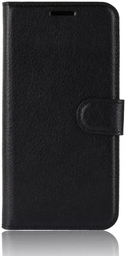 Google Pixel 3a Litchi Skin Leren Portemonnee Hoesje Zwart afbeelding 2