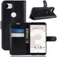 Google Pixel 3a Litchi Skin Leren Portemonnee Hoesje Zwart afbeelding 3