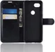 Google Pixel 3a Litchi Skin Leren Portemonnee Hoesje Zwart afbeelding 5